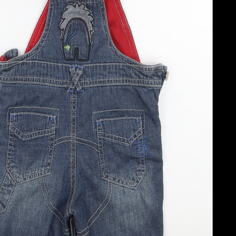 Debenhams Boys Blue Striped  Dungaree One-Piece Size 0-3 Months