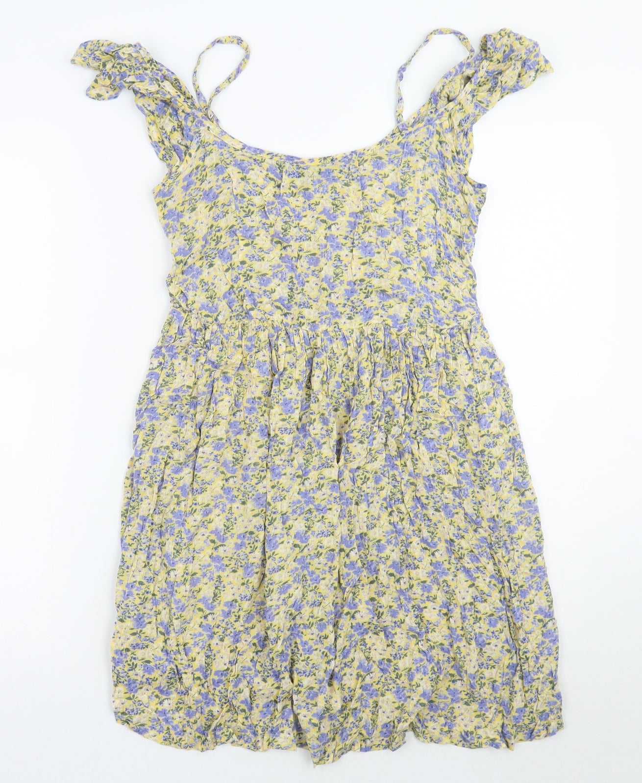 Newlook Womens Yellow Floral  A-Line  Size 6