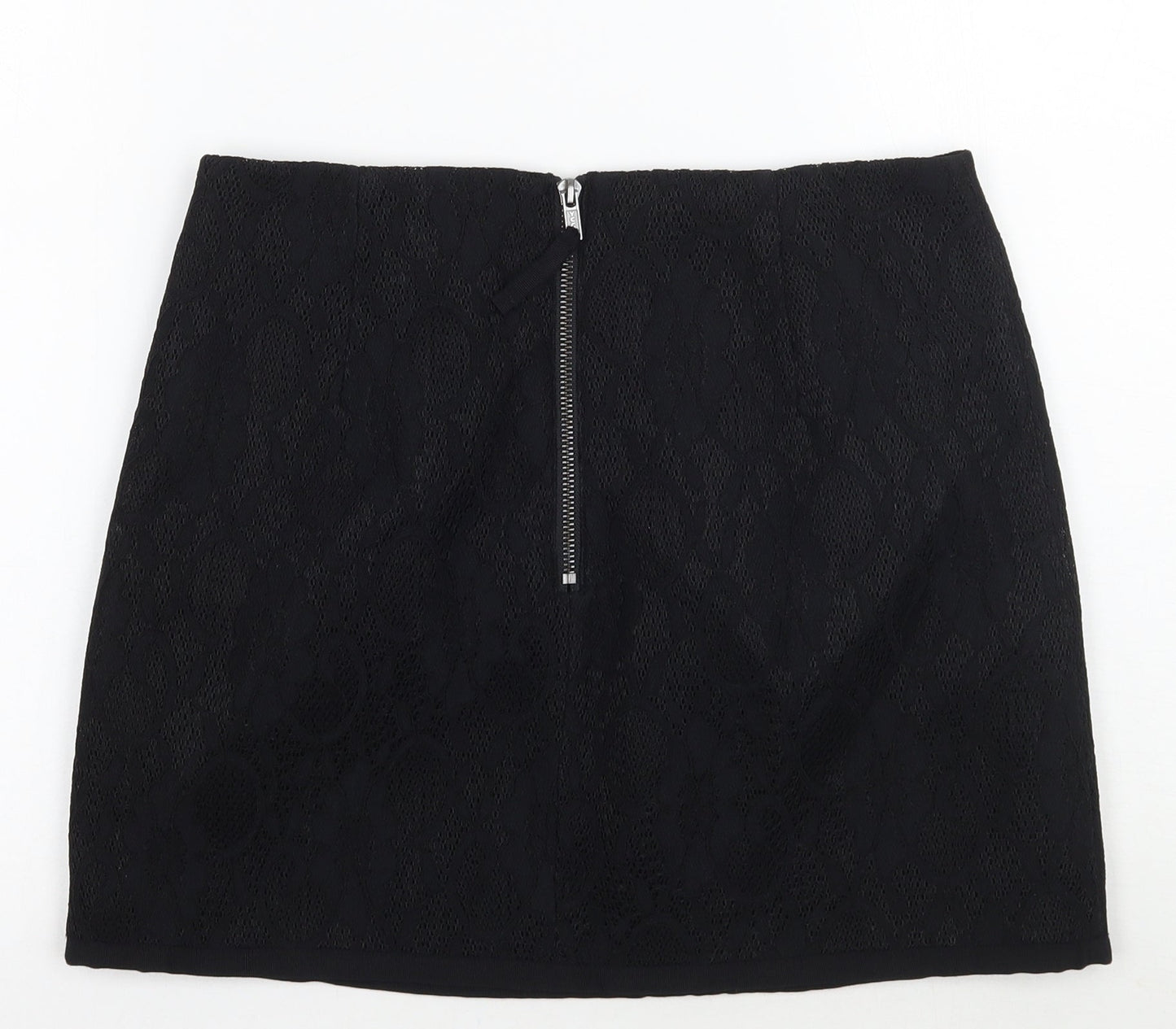 Topshop Womens Black  Rayon A-Line Skirt Size 10