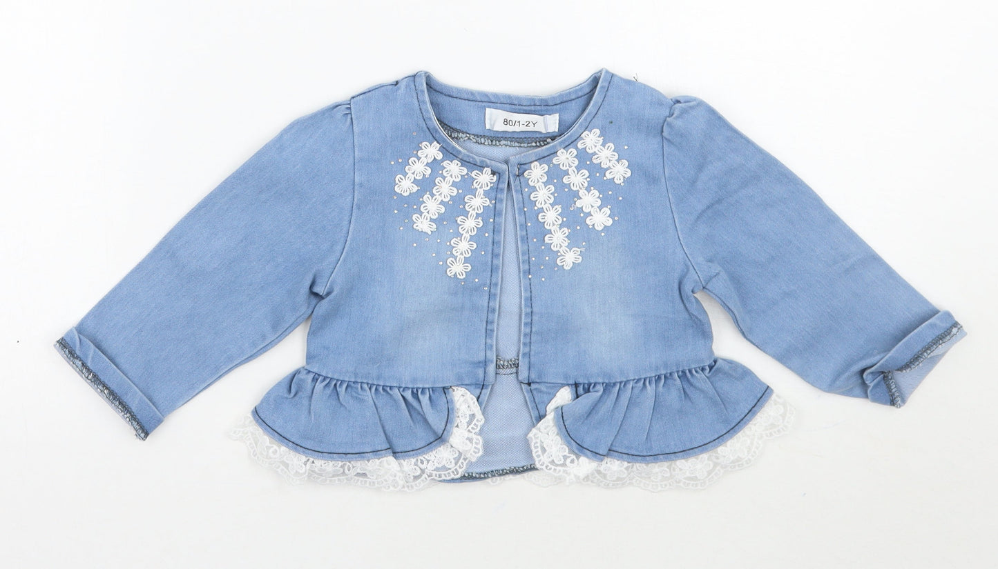 Preworn Girls Blue   Jacket  Size 2 Years