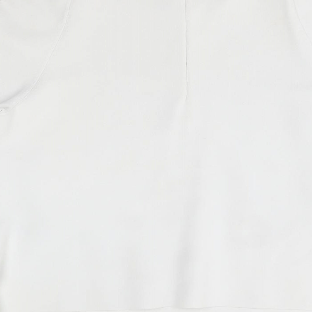 LK Bennet Womens White   Basic T-Shirt Size S  - shoulder slits