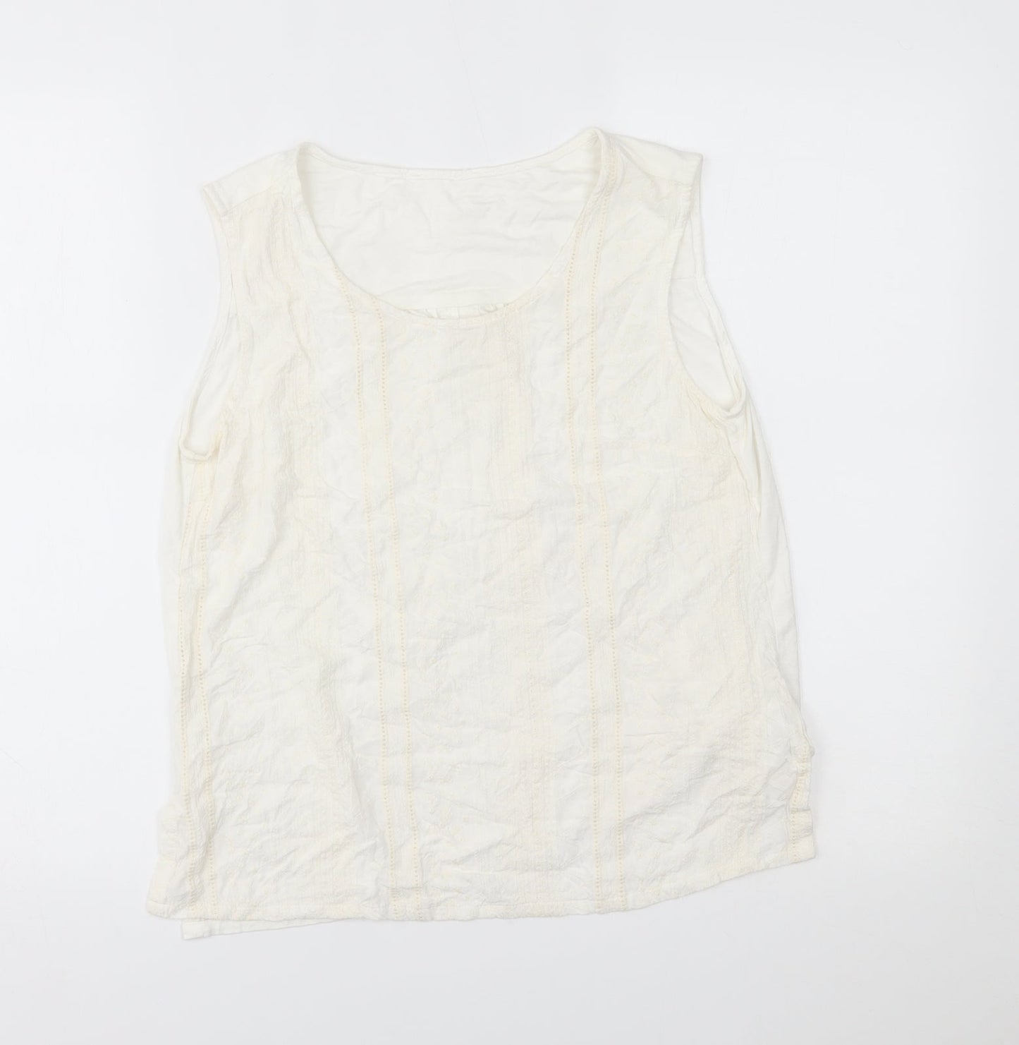 Preworn Womens White   Basic Blouse One Size