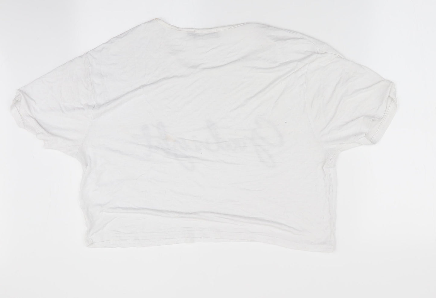 Pretty Little Thing  Womens White Solid   Pyjama Top Size L  - Goodnight