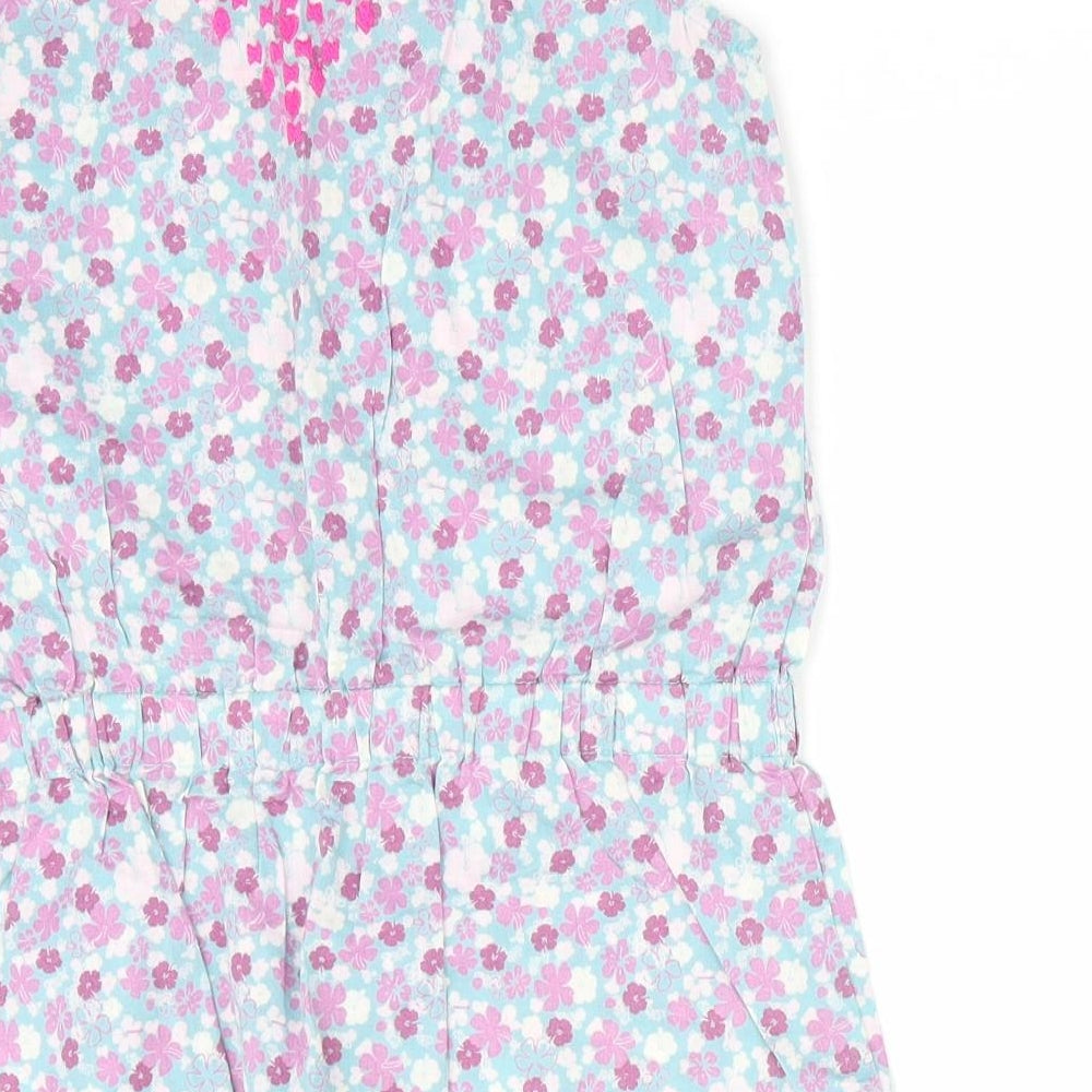 Vertbaudet Girls Purple Floral  Shift  Size 4 Years