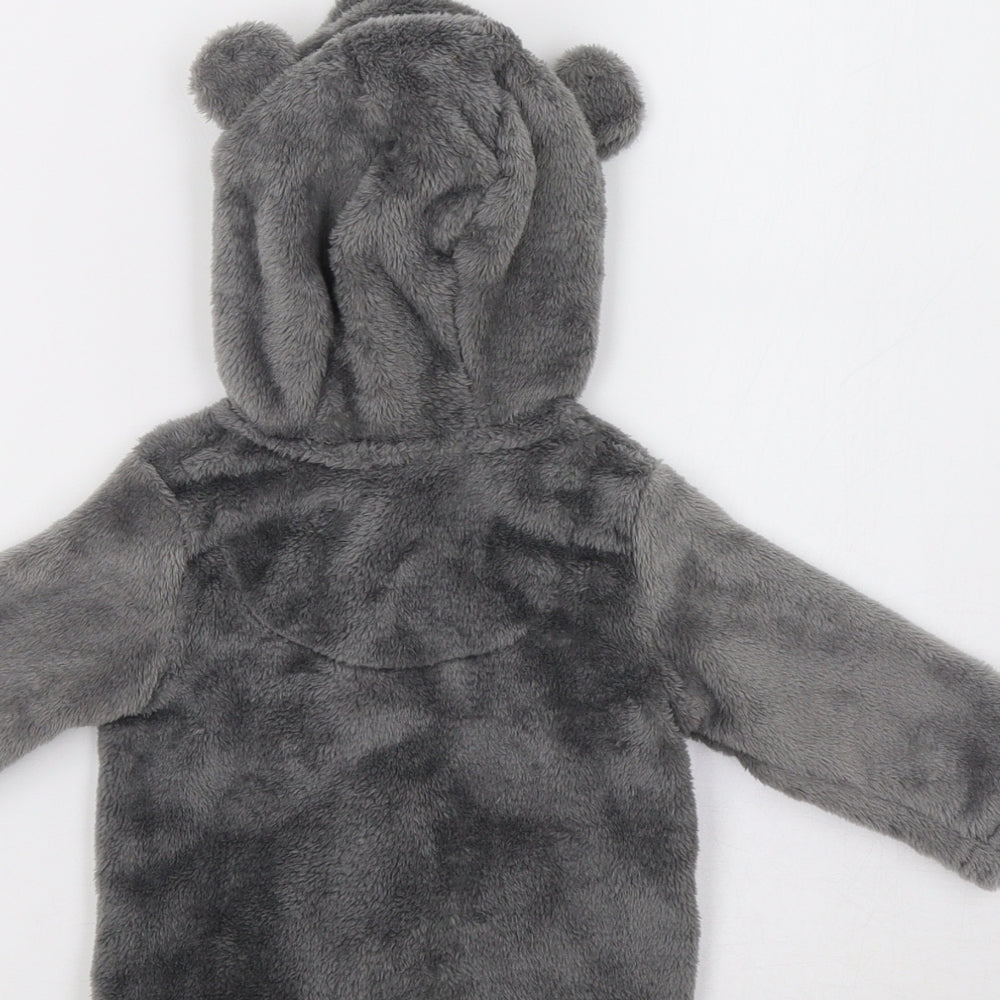 F&F Baby Grey   Jacket  Size 3-6 Months  - Bear Hood