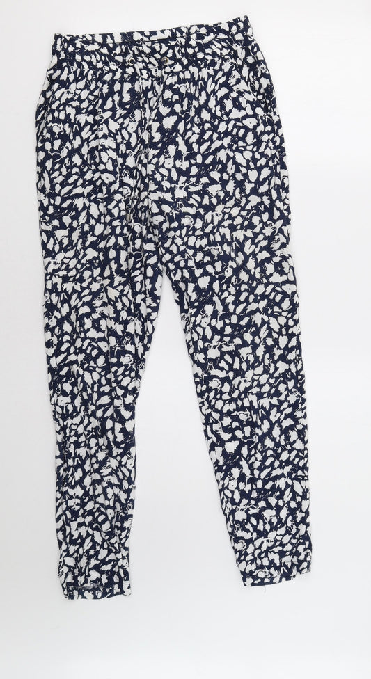 Papaya Womens Blue Geometric  Trousers  Size 8 L28 in