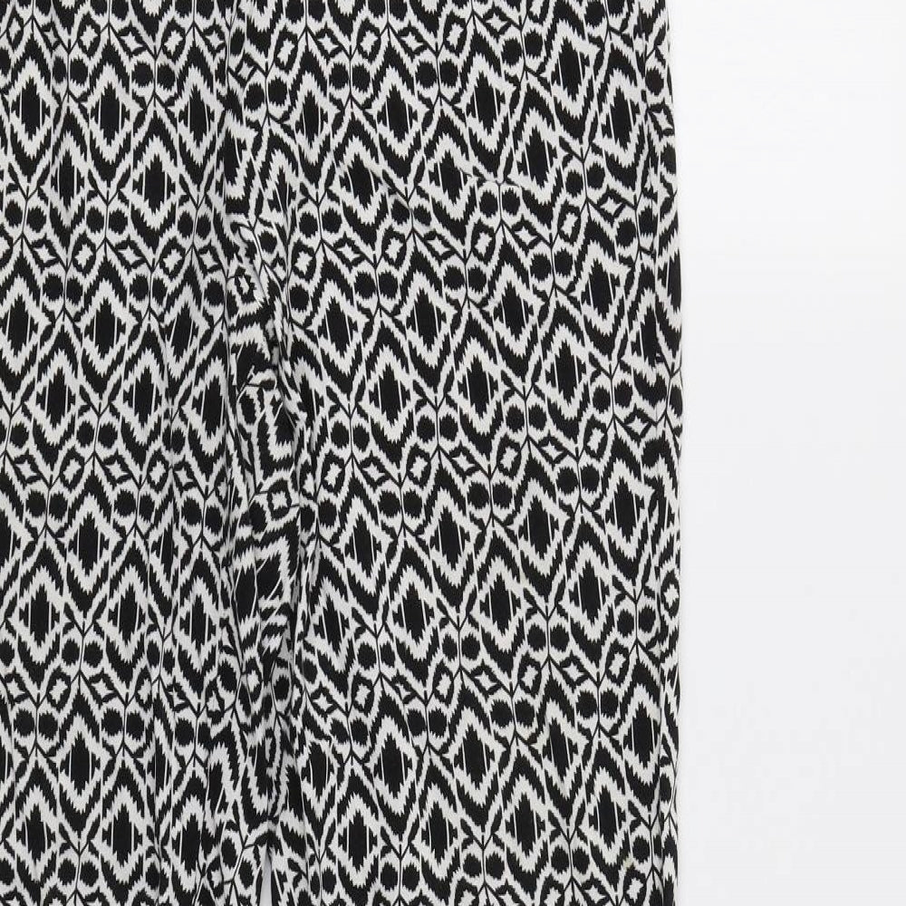 Papaya Womens Black Geometric  Trousers  Size 8 L29 in