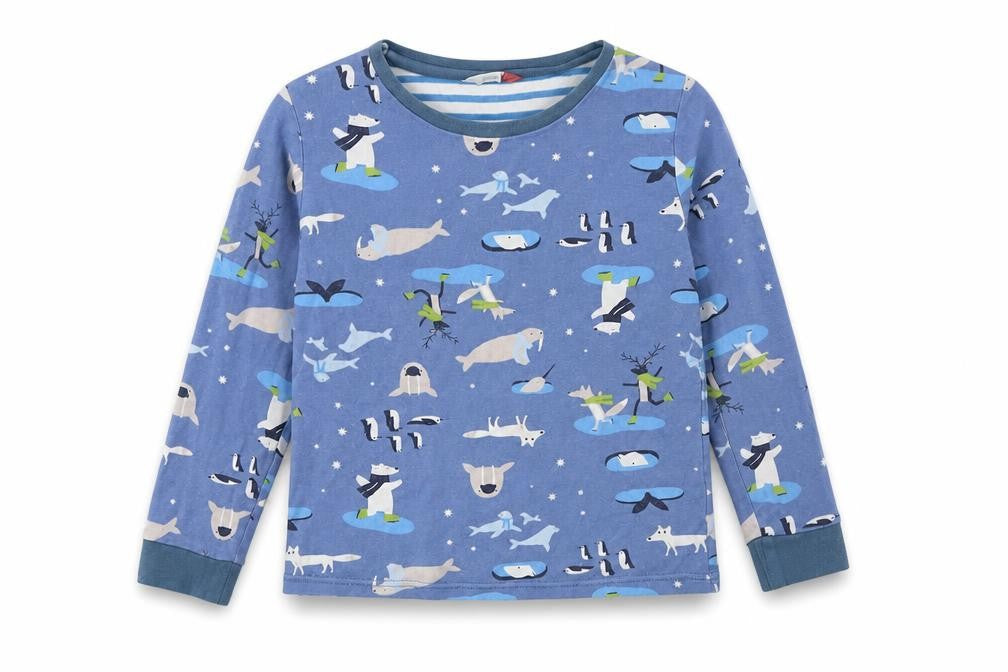 John Lewis Girls Blue   Top Pyjama Top Size 7 Years  - Seals