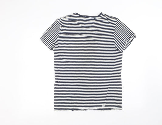 casual friday Womens White Striped  Basic T-Shirt Size M