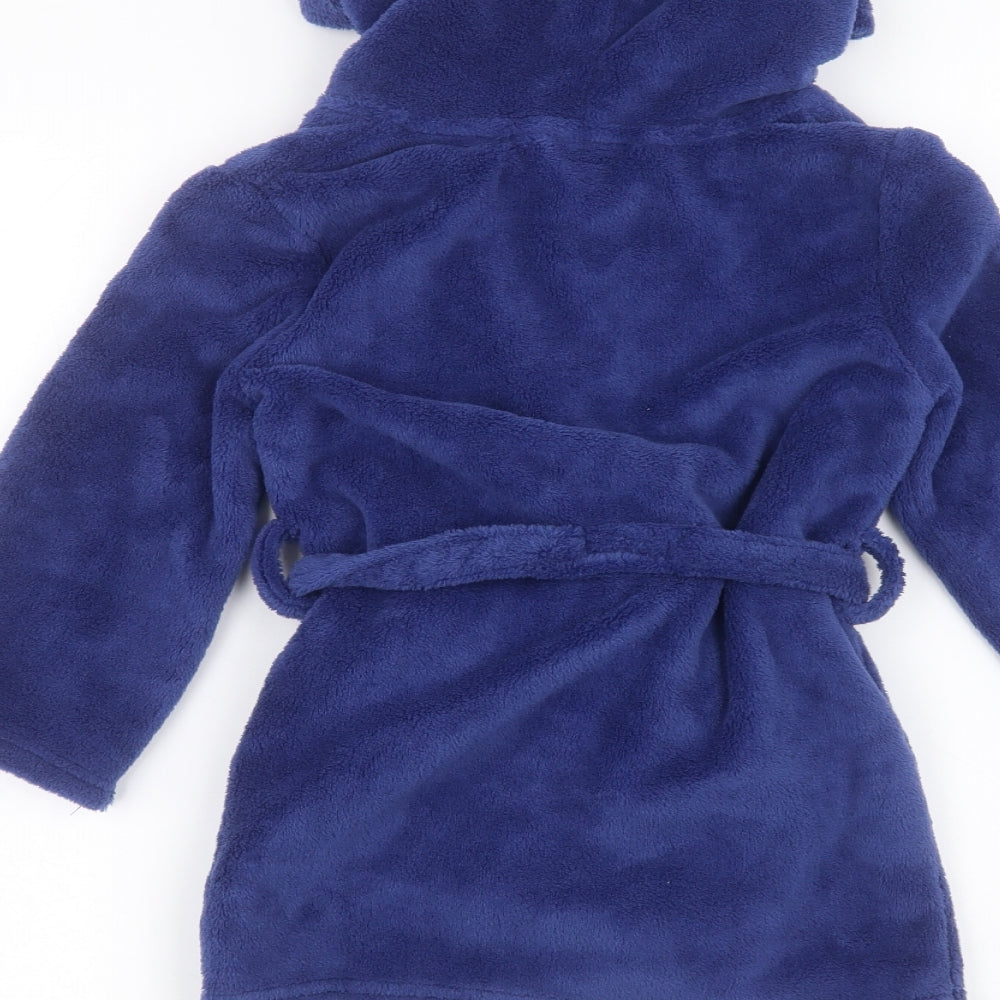 Preworn Boys Blue Solid   Robe Size 2-3 Years