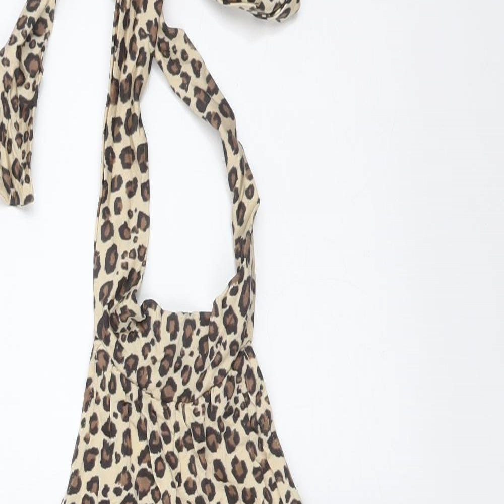 H&M Womens Multicoloured Animal Print  Basic T-Shirt