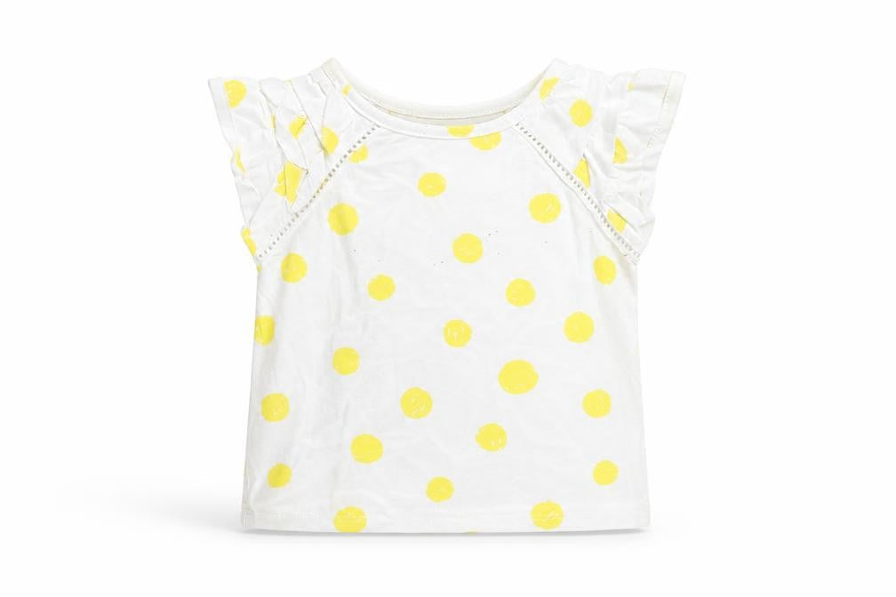 TU Girls White Geometric  Basic T-Shirt Size 12-18 Months