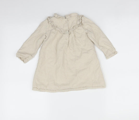 George Girls Beige Check  A-Line  Size 18-24 Months