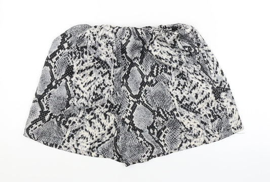 Rebellious Womens Grey Animal Print  Hot Pants Shorts Size 10