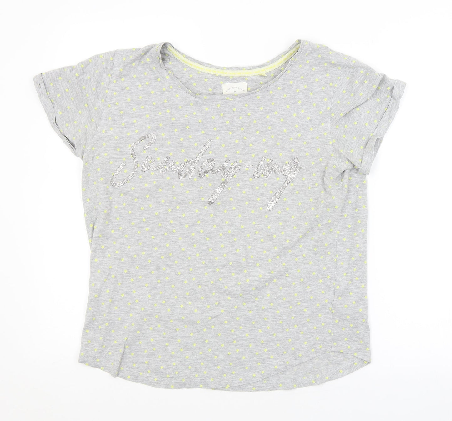 NEXT Womens Grey Argyle/Diamond   Pyjama Top Size 8