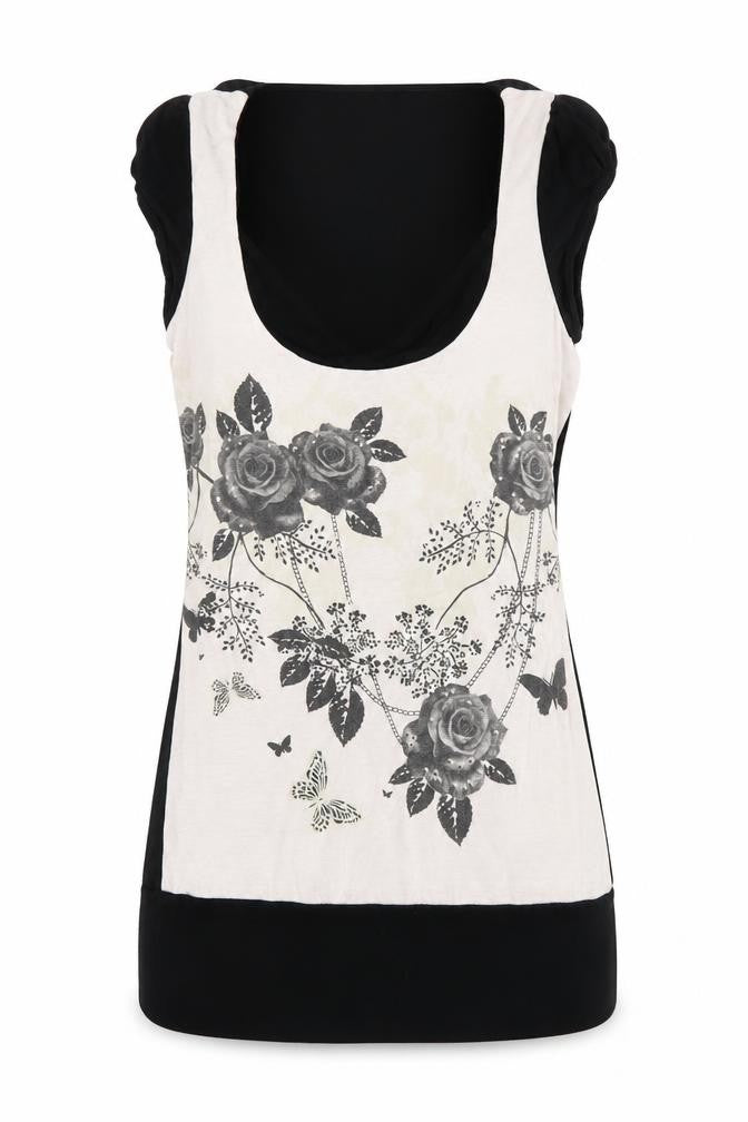 Progress Womens Multicoloured Floral  Basic Tank Size S