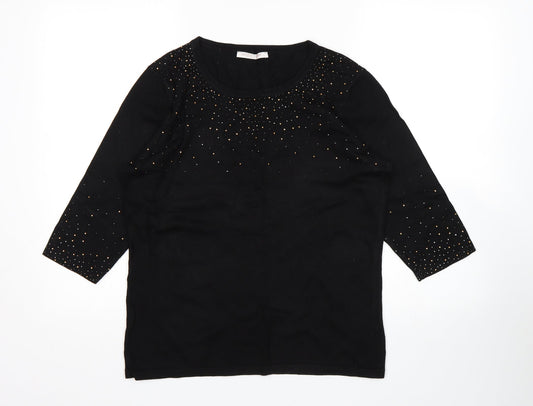 Anna Rose Womens Black   Pullover Jumper Size L