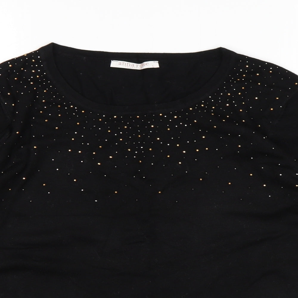 Anna Rose Womens Black   Pullover Jumper Size L
