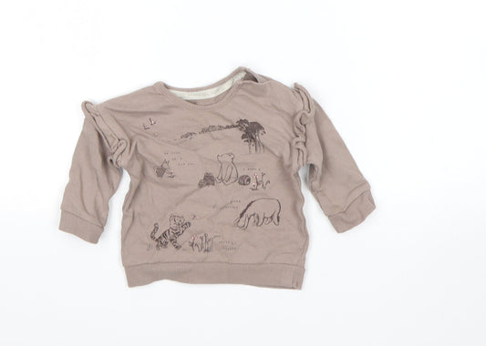 George Girls Brown   Pullover Jumper Size 6-9 Months