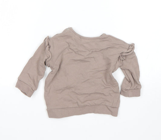 George Girls Brown   Pullover Jumper Size 6-9 Months