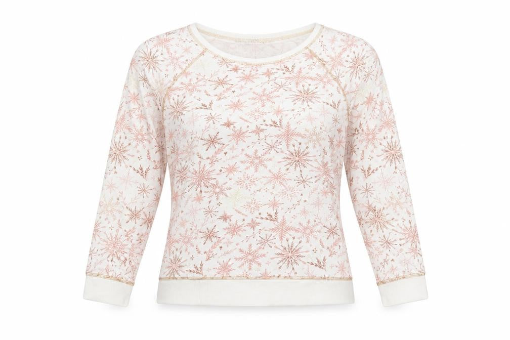 TU Womens White Fair Isle  Top Pyjama Top Size 8  - Snow Flakes