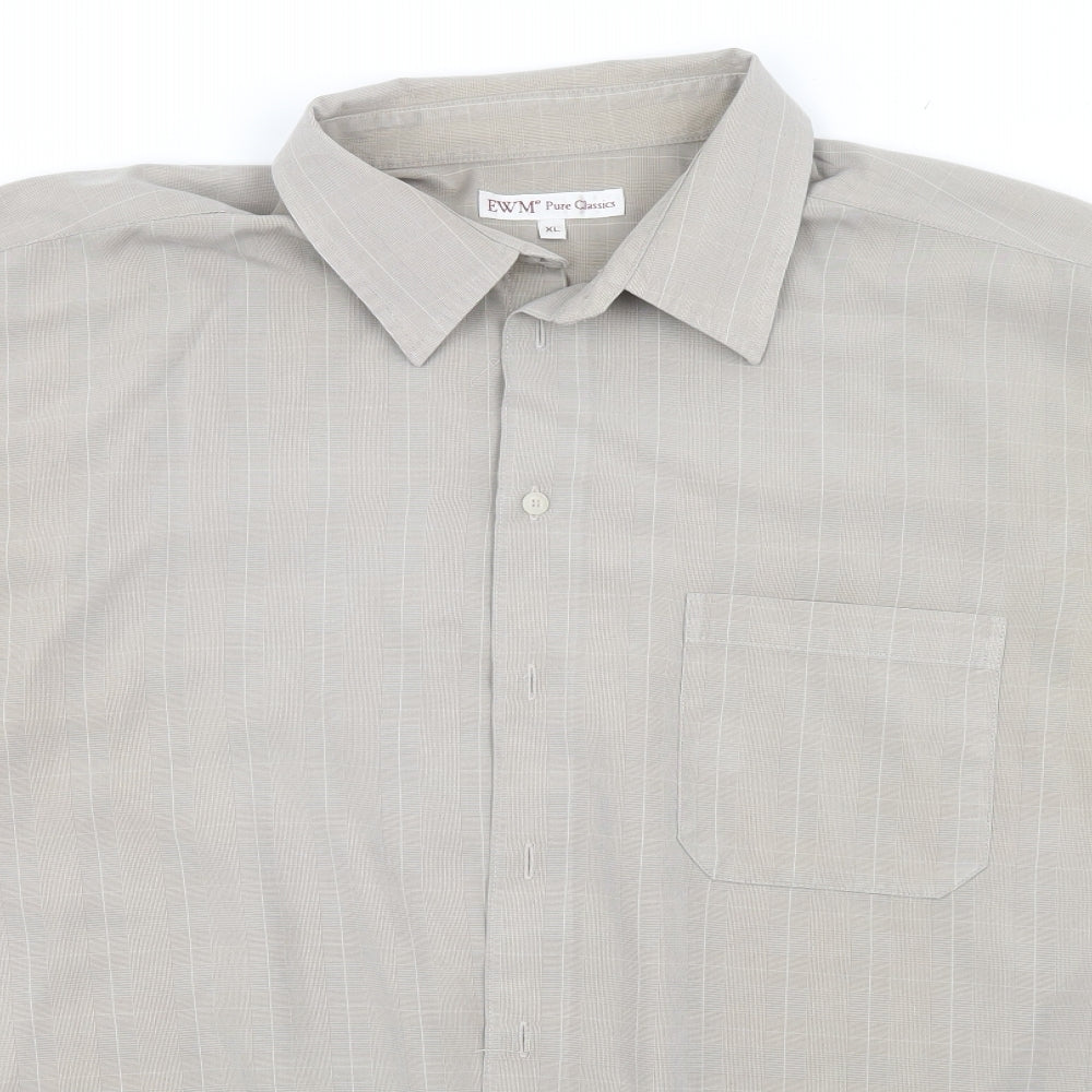 EWM Mens Green Plaid   Button-Up Size XL