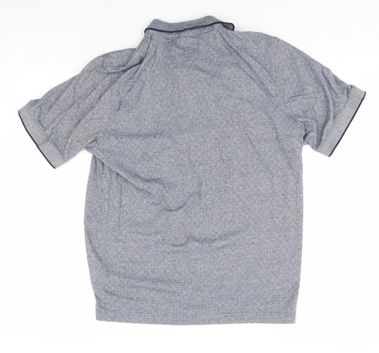 Lincoln Mens Grey Geometric   Polo Size L