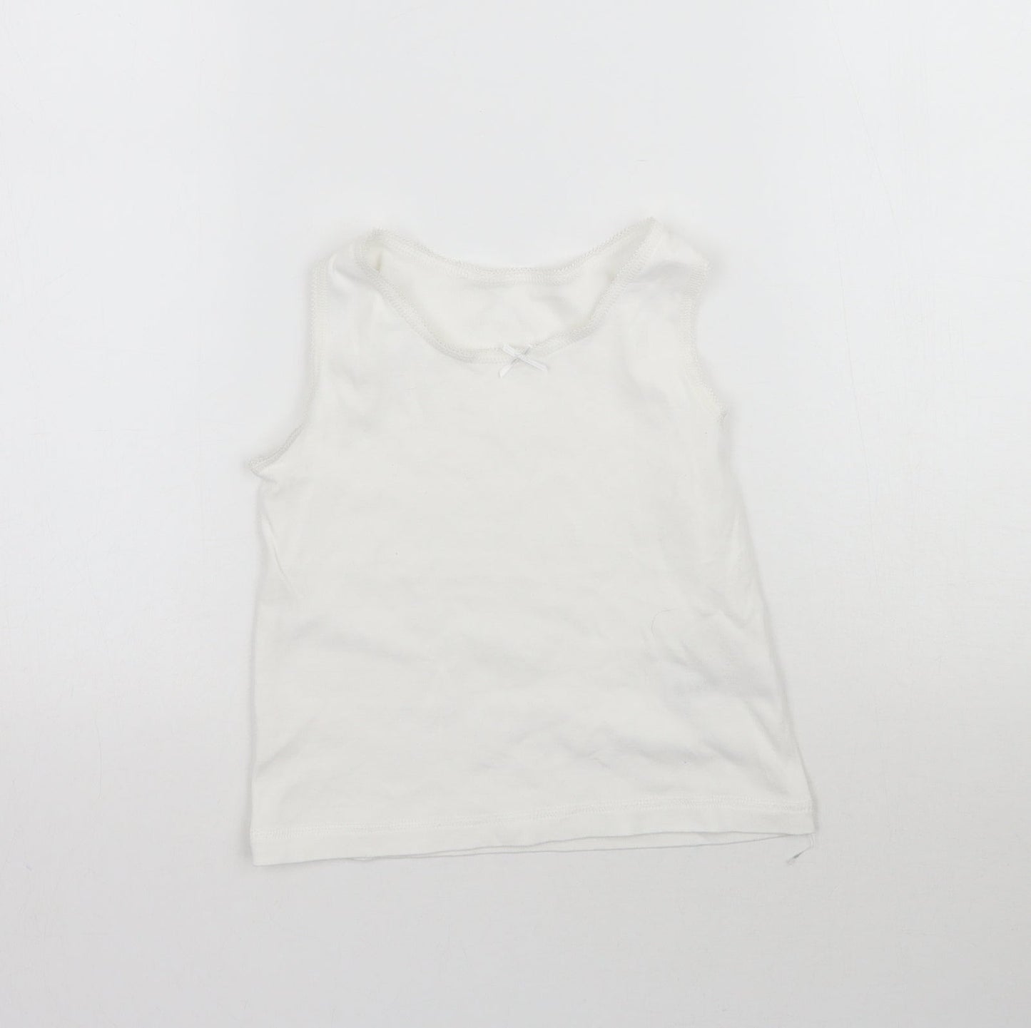 Nutmeg Girls White   Basic Tank Size 4-5 Years  - Vest