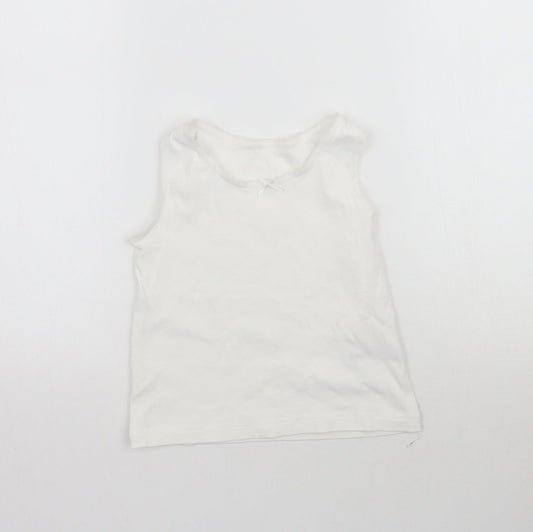 Nutmeg Girls White   Basic Tank Size 4-5 Years  - Vest