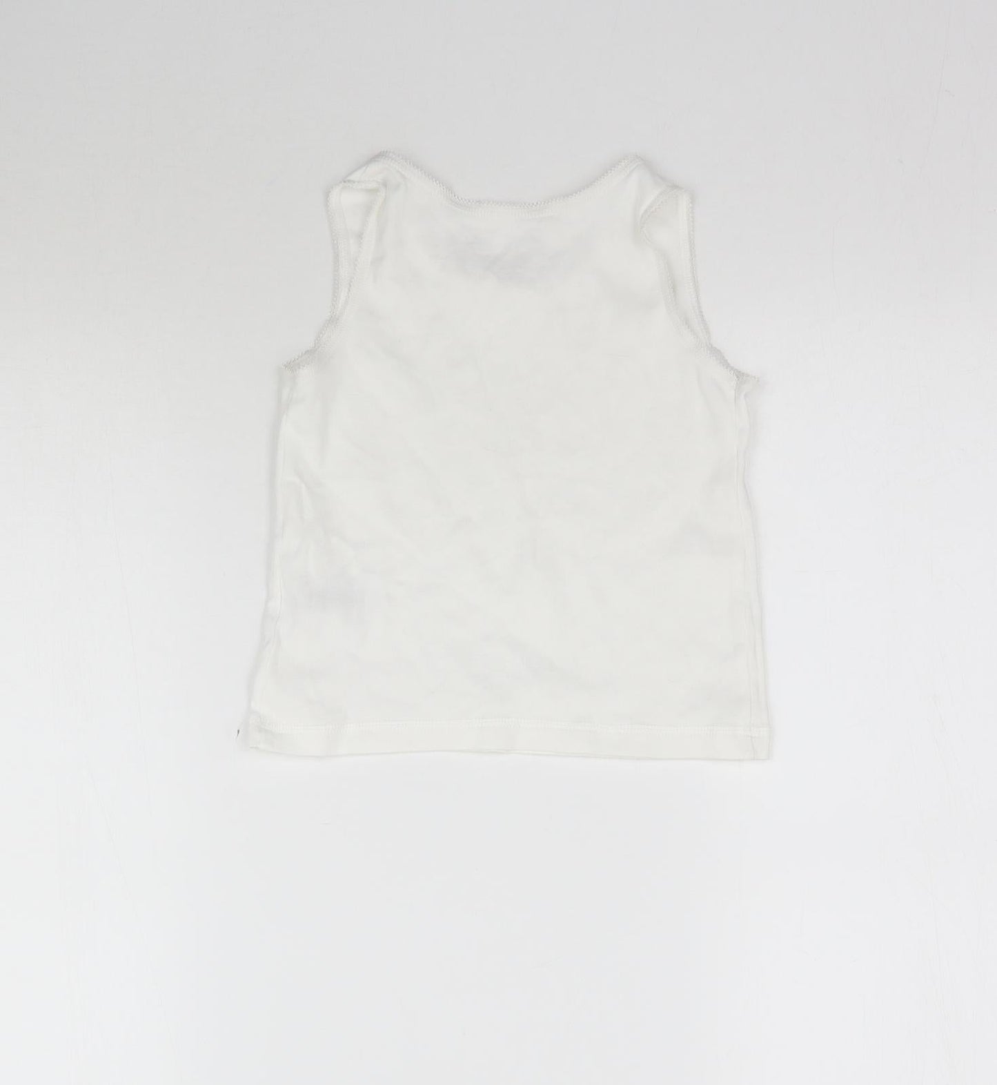 Nutmeg Girls White   Basic Tank Size 4-5 Years  - Vest