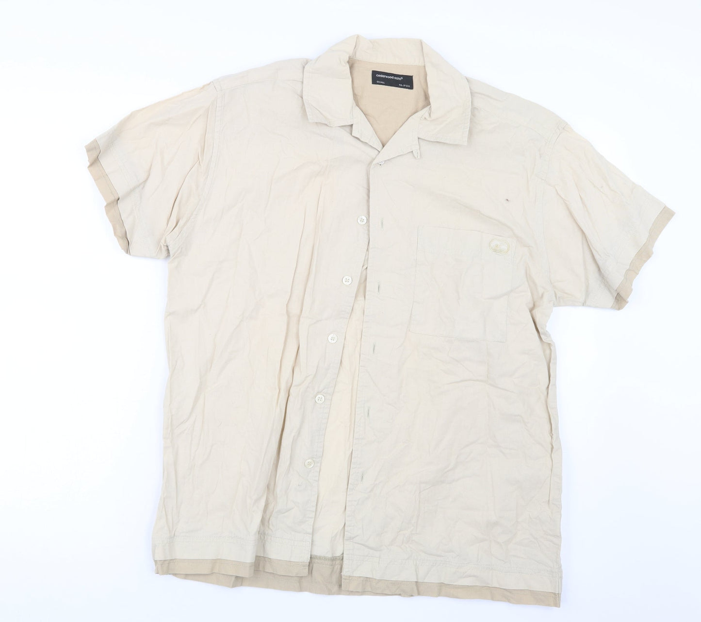 Cedar Wood State Mens Beige    Button-Up Size S