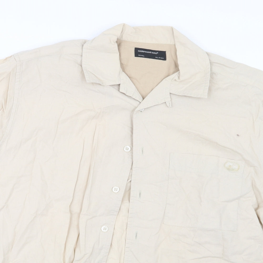 Cedar Wood State Mens Beige    Button-Up Size S