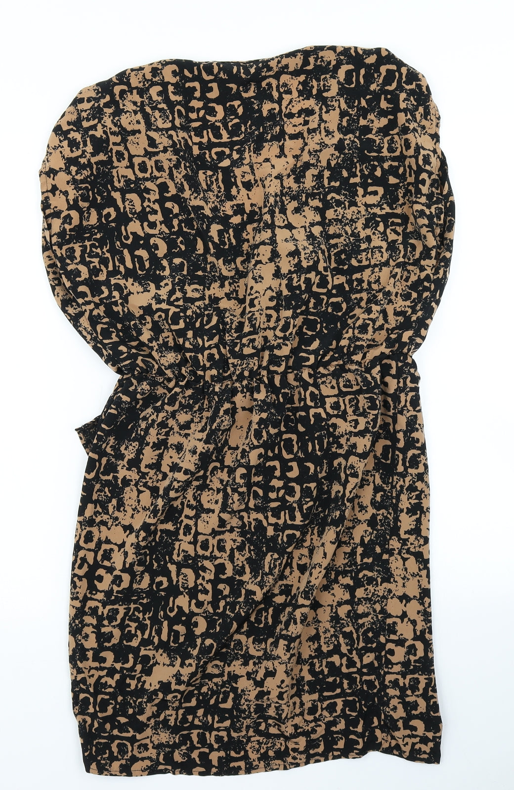 Topshop Womens Brown Geometric  Wrap Dress  Size 8