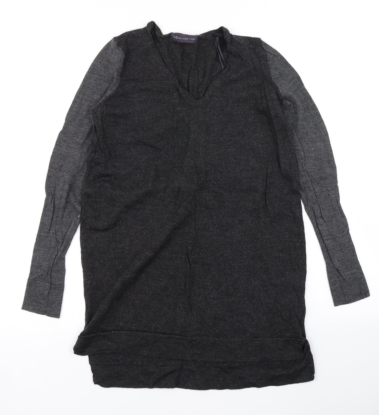 M&S Womens Grey  Knit Pullover Jumper Size 8