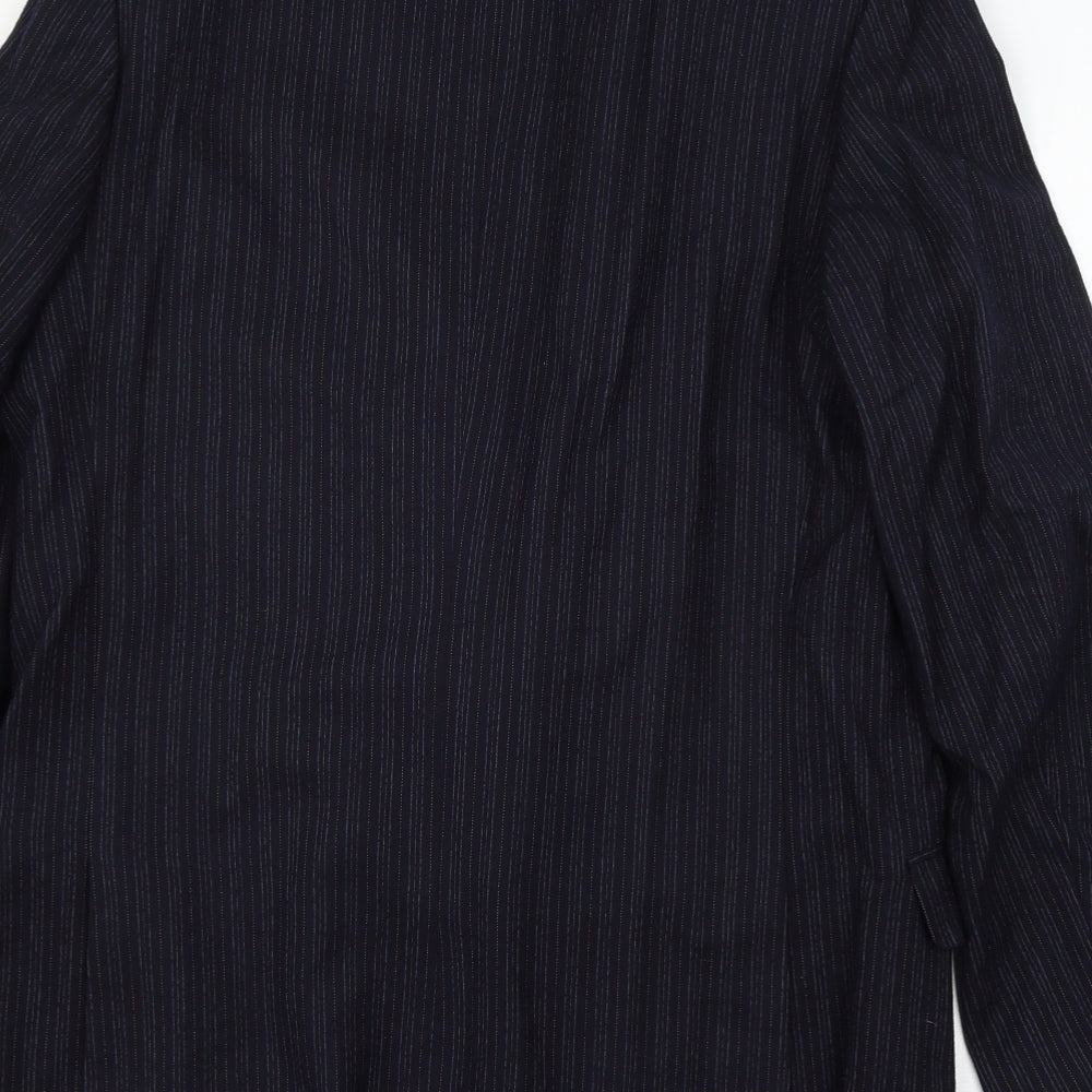 Burton Mens Blue Striped  Jacket Suit Jacket Size M