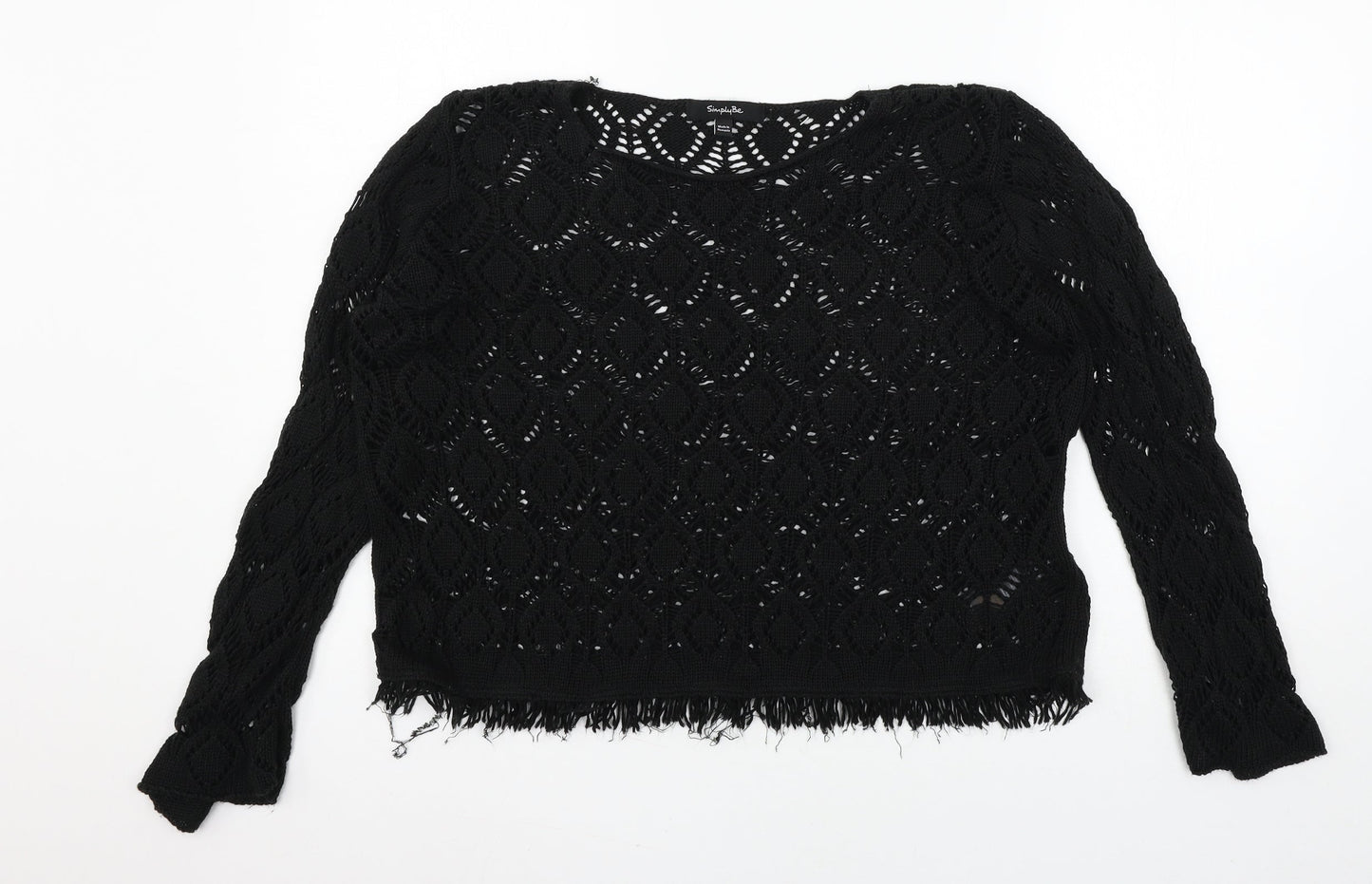 Simply Be Womens Black  Knit Pullover Jumper Size 16