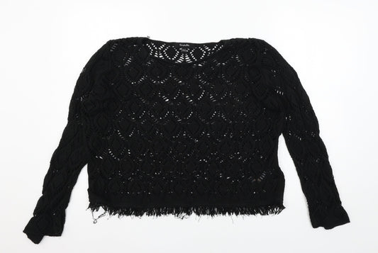 Simply Be Womens Black  Knit Pullover Jumper Size 16