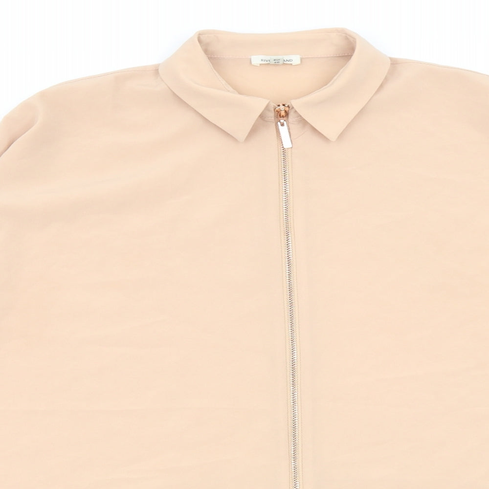 River Island Womens Pink   Full Zip Jumper Size 10