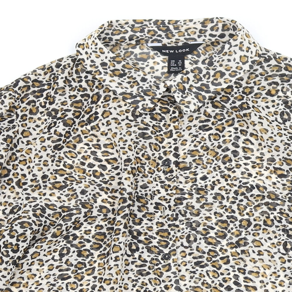 Primark Womens Multicoloured Animal Print  Basic Button-Up Size 16