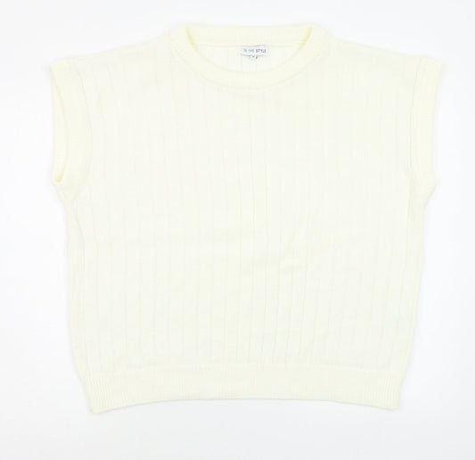 In the Style Womens White   Pullover Jumper Size 14