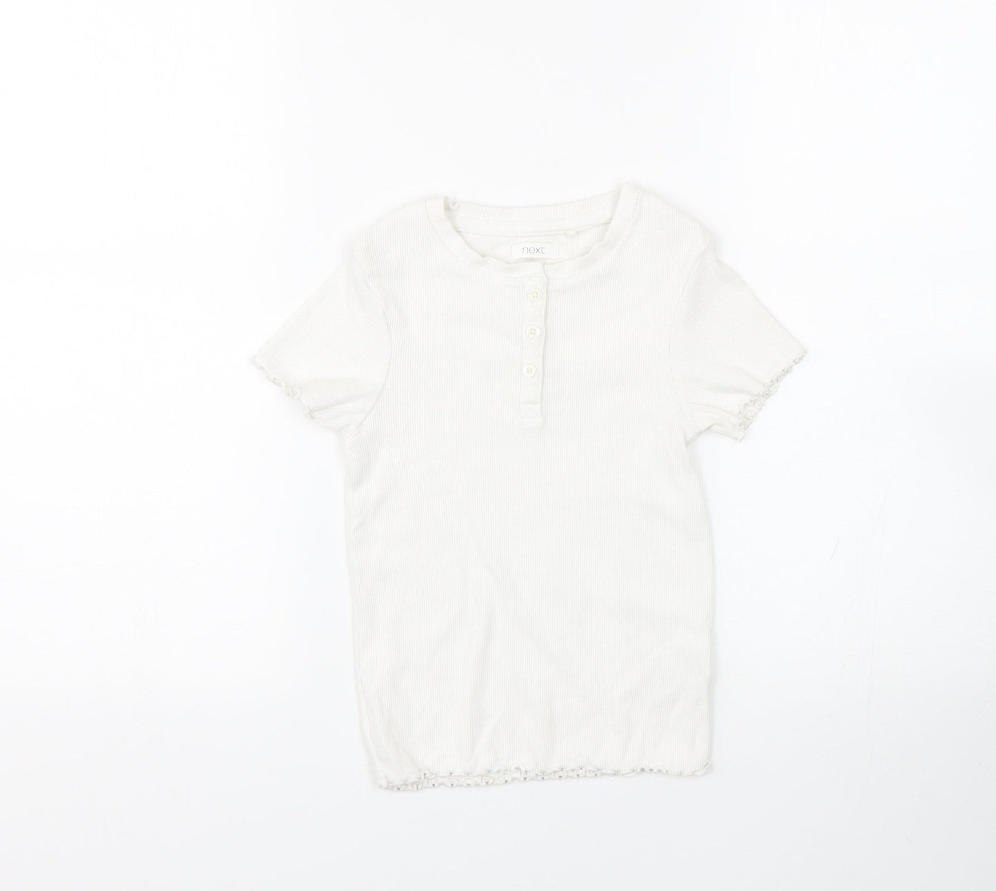 NEXT Girls White   Basic T-Shirt Size 6 Years