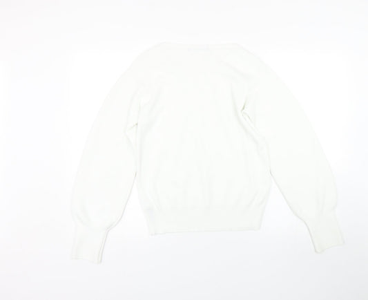 M&S Womens White   Pullover Jumper Size 12