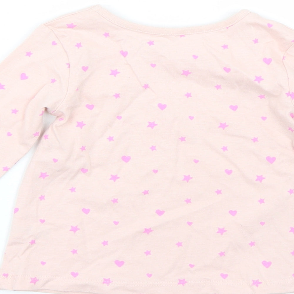 George Girls Pink Polka Dot  Basic T-Shirt Size 6-9 Months
