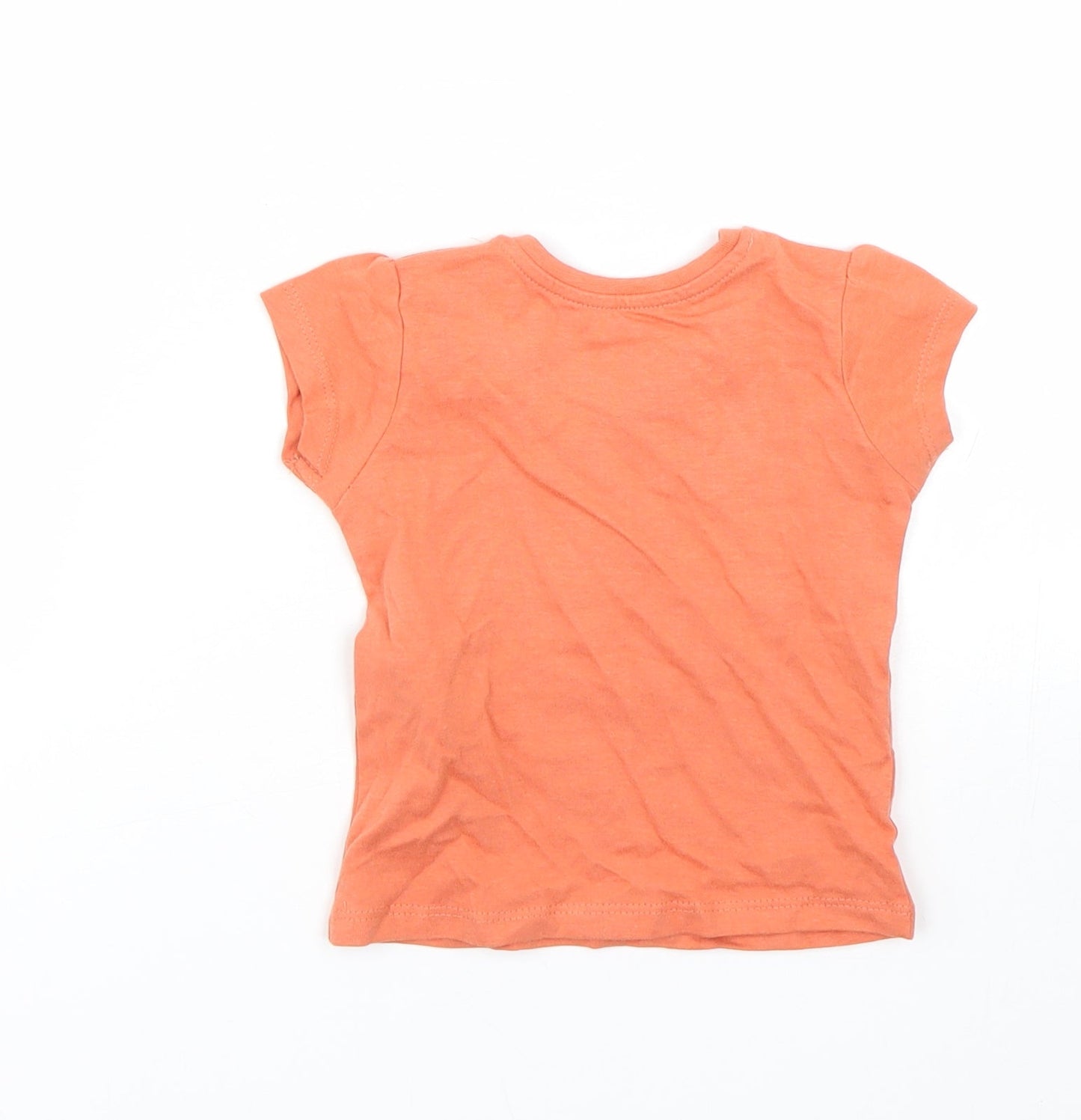 Primark Girls Orange   Basic T-Shirt Size 6-9 Months