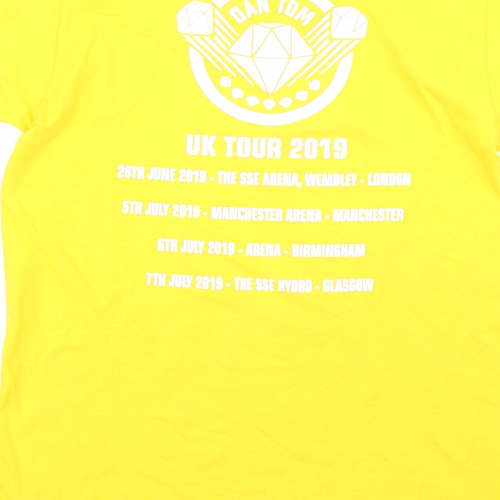 Fruit of the Loom Mens Yellow    T-Shirt Size S  - Dan TDM