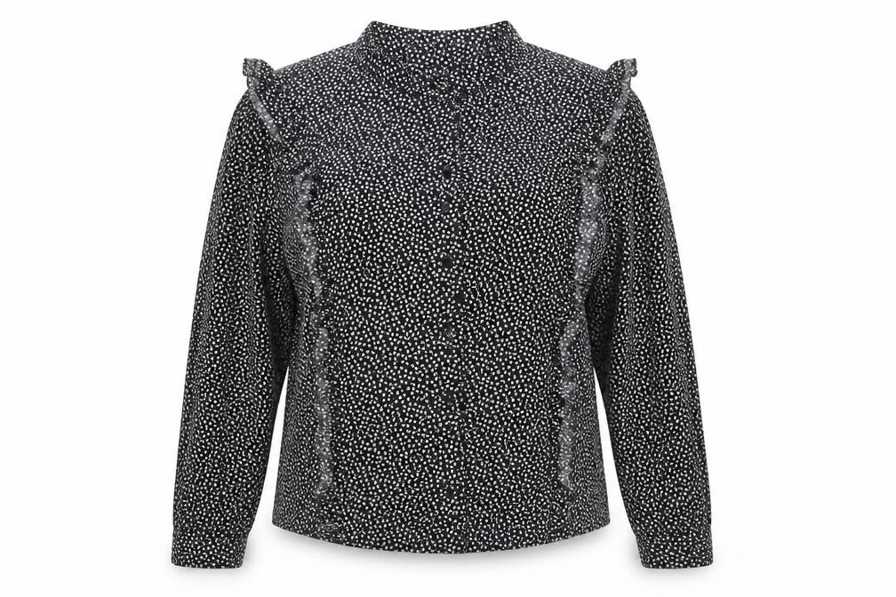 Marks and Spencer Womens Black Floral  Basic Button-Up Size 16