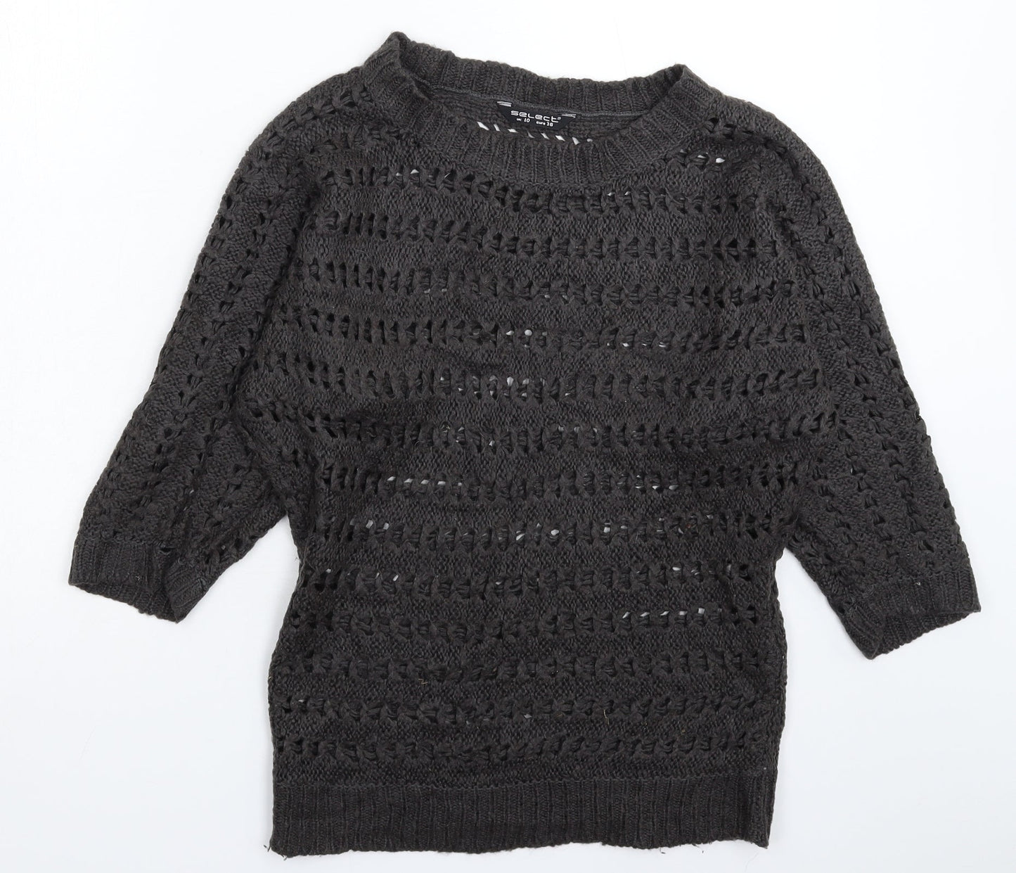 Select Womens Grey  Knit Pullover Jumper Size 10