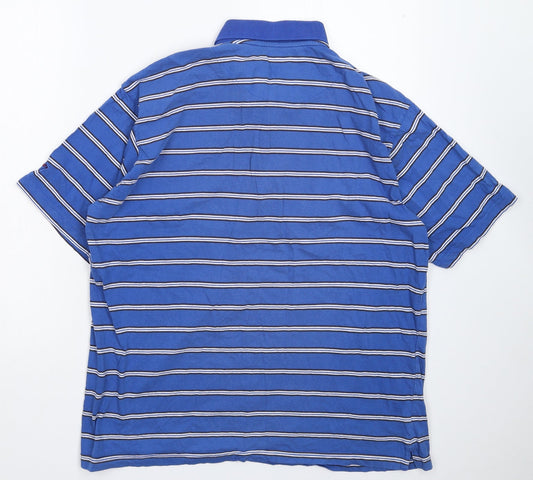 Backwing Mens Blue Striped   Polo Size XL