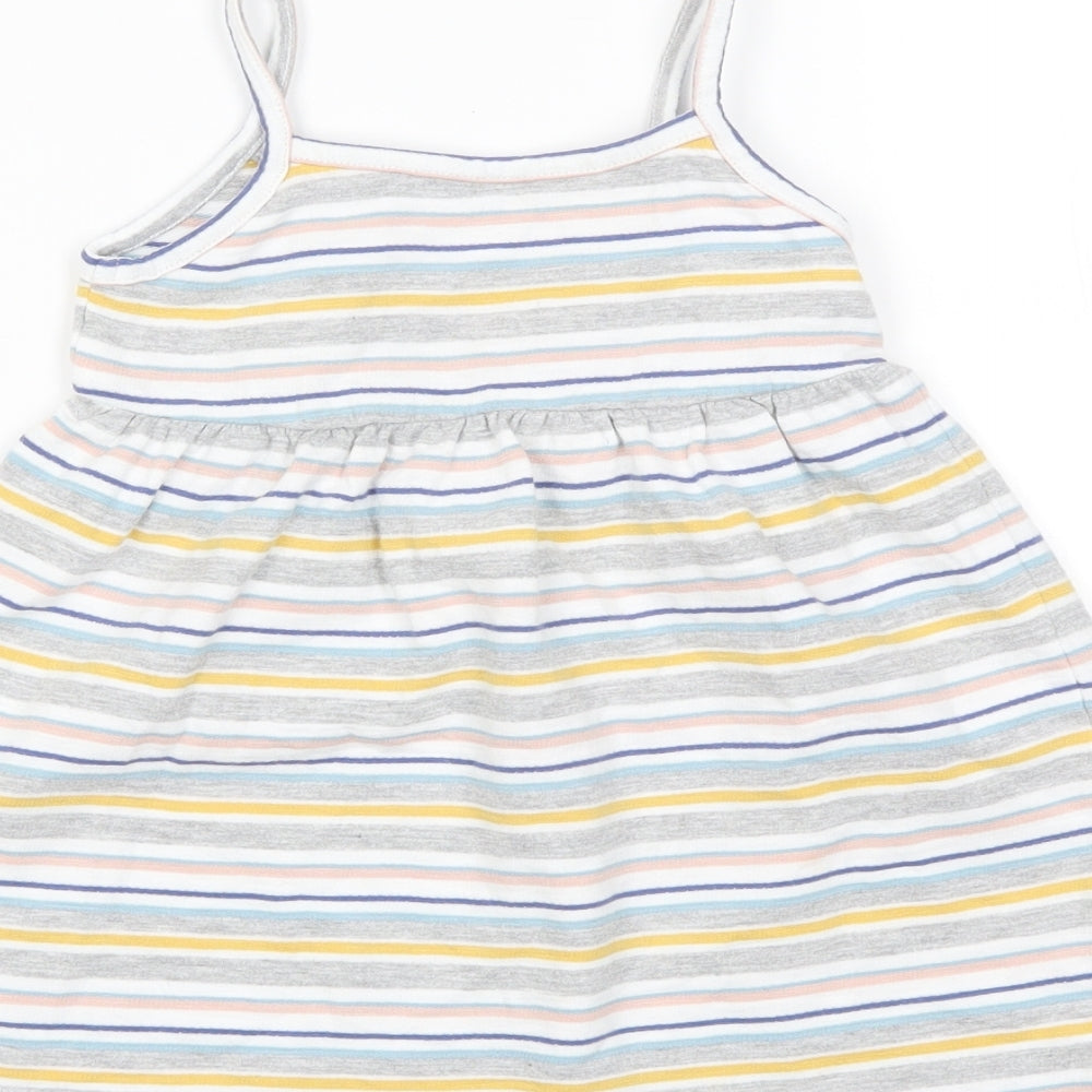Marks and Spencer Girls Multicoloured Striped  Tank Dress  Size 18-24 Months