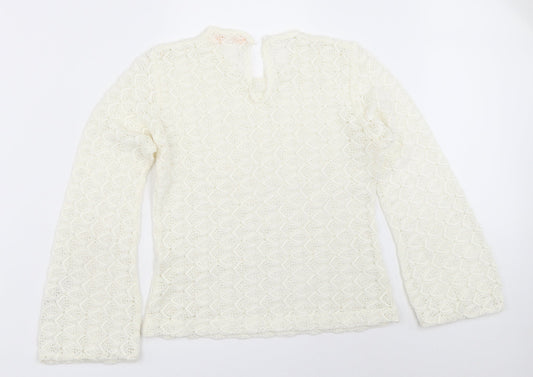 Brettles Womens Ivory   Basic Blouse Size 36